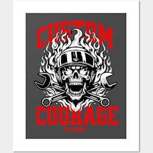 Custom Courage (skull flaming) Posters and Art